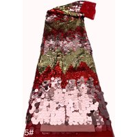 luxury african fabrics Bridal Lace Fabric 2026 Beaded Sequins Embroidery Nigerian Groom High Quality French Tulle for Wedding