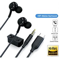 Type C Wired Earphone For Samsung Galaxy S24 S23 S22 S21 Ultra Plus Fe 3.5mm Earbud Headphones For A54 A34 A53 Phone Accessories