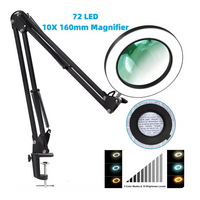 72LED 10X NEW Illuminated Magnifier USB 3 Colors LED Magnifying Glass for Soldering Iron Repair/Table Lamp/Skincare Beauty