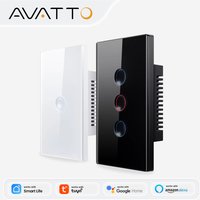 AVATTO Zigbee Smart Touch Switch 110-240V 1/2/3/4 Gang Light Switches Zigbee3.0 Signal Repeater Work With Tuya Alexa Google Home