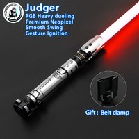 TXQSABER Judger Lightsaber Smooth Swing Metal Hilt RGB Heavy Dueling Bluetooth Neopixel Laser Sword 12 Colors Change Cosplay