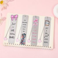 Metall-Lesezeichen-Set für Mädchen-Buchliebhaber mit rosa Herz und Schleife, süßes Lesegeschenk für Frauen, ideales Geschenk für Buchliebhaber und Les