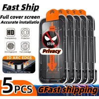 1-5PCS Dust Free Anti-spy Tempered Glass For iPhone 17 Pro Max 15Pro 16Plus 17 16Pro 15 14 11 12 13 17 Air 12 Mini 16e XR XS