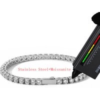 ESKEEM 3/4/5mm Stainless Steel Moissanite Tennis Chain Hip Hop Fine VVS1 Steel Tennis Necklace Bracelet No Fade Jewelry Gift
