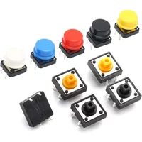 Tactile Push Button Switch Momentary 12*12*7.3MM Micro switch button with knob White Black Yellow Blue Red Kit 12x12x7.3mm