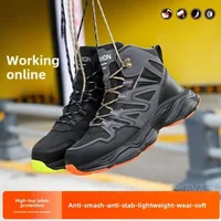 Ankle-Length Men Safety Boots Anti-smash Anti-stab Construction Work Steel Toe Shoes Male Work Boots Work Safety Shoes