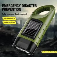Outdoor LED Hand Pressing Dynamo Solar Crank Power Flashlight Torch Light Hand Press Crank Camping Lamp Light for Outdoor Home