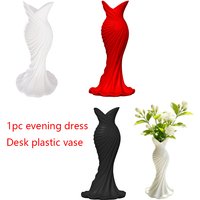 1Pc Evening Dress-Shaped Tabletop Ornament Vase, Sweet and Artistic Flower Arrangement Vessel, Home Decor Tabletop Storage Ornament