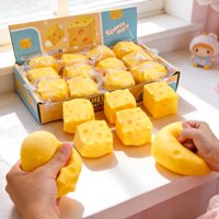 HOT Butter Cheese Slow Rebound Squishy Toy Press-Type Stress Relief Fidget Cheese Block Sensory Decompression Anxiety Relief