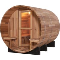6Ft Canadian Outdoor Pine 4 Man Barrel Sauna Wet/Dry Spa with 9KW Electric Heater