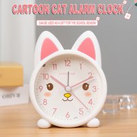 Cute Cat-Shaped Alarm Clock, Bedside Clock for the Bedroom, Silent Operation—Also a Must-Have Gift for Back-to-School Season