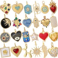cute puppy Heart Charms for Jewelry Making Supplies Golden Y2k eye Charm Dijes Diy Woman Earrings Necklace Braclet Pendant