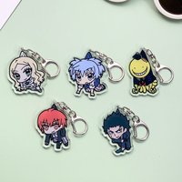 1/5Pcs Anime Assassination Classroom Acrylic Car Keychain Accessories Bag Charm Keyring Funny Backpack Pendant Decoration Gifts