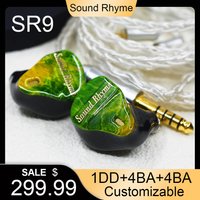 Sound Rhyme SR9 1DD+8BA Hybrid Hifi Earphones 8mm Liquid Silicone Membrane DD Headphone IEMs Music Monitor Studio Bass Earphone