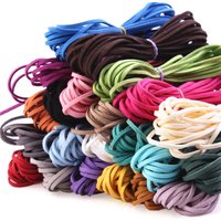 Fil de perles en cuir plat en microfibre, 3MM, 5M, fil de perles en Faux daim, fournitures de perles en velours