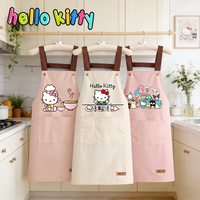 Hello Kitty Apron Women Anime Print Baking Barbecue Household Practical Apron Cute Waterproof Oil Resistant Sleeveless Pinafores