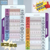 ECG/EKG Rhythm Pocket Card Pocket Card For ECG Self Measuring Ruler EGG Contiguous Leads Precision Measurement Household Tool