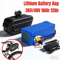 36V/48V 10Ah 12Ah Lithium Battery Pack for Bicycles Scooters Packaged with Waterproof Bag with charger