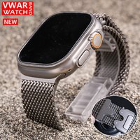 Official Titanium Milanese Loop Band for Apple Watch Bands Ultra 3/2 49mm 46mm 45mm 44mm Parachute-style Strap Bracelet