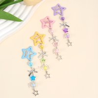 4Pcs Star Hair Clips Sweet Candy Beads Fringe Pendent Bow Hairpins Metal Barrette For Girls Y2K Headdress Headwear Accessories