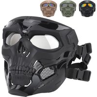 New Skull Mask Motorcycle Mask Bicycle Riding Windproof Full Face Skeleton Protective Mask Colored Goggle Tactical Cycling Bike