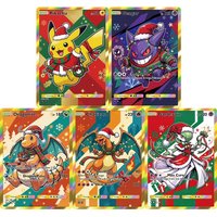 Pokemon Cards Christmas series Kawaii Gengar Charizard Dragonite Gardevoir PTCG Cards Holo Rare Creativity Pokemon Gift