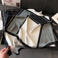 70cm Luxury Silk Square Scarf Womens Satin Bandana Print Scarves Head Band Fashion Lady Hair Shawl Wrap Female Neckerchief Hijab