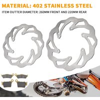 Motorcycle Front Rear Brake Discs Rotors Set For KTM SX SXC SXF EXC EXCF XC F XCW Supermoto 125 250 300 350 450 500 1998-2020