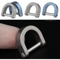 Titanium Alloy Horseshoe Buckles Carabiner D Bow Staples Shackle Key Ring Keychain Hook Buckles Outdoor Bracelet Buckles