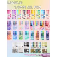 LANGUO 207/4 Colors Glitter Acrylic 0.5/1.0mm Large Capacity Gel Pen Writing Pen Painting Stationery Office School Supplies