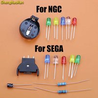 For SEGA Dreamcast DC Controller Ports PCB Power LED Kit Fuse Capacitor Battery Holder Kit For GAMECUBE NGC Host BATTERY UPGRADE