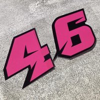 1PC Pink Racing Number 0-9 Sticker Set, Waterproof Vinyl Decal for Motorcycle Bike Helmet