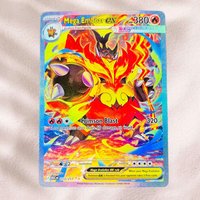 DIY Pokemon Mega Emboar ex 273/217 Holographic Texture English Version Premium Anime Collection Card Perfect Condition