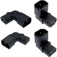 New IEC 320 C14 to C13 90 Degree Angle AC Adapter 3-Pole IEC 3-Pin Male to Female Converter