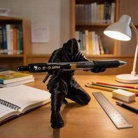 3D Printed Ninja Pen Holder Creative Warrior Desk Organizer Stationery Display Stand Unique Office Decor Cool Gift Pen Stand