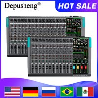 6/8/12/16-Kanal Audio-Mischpult Depusheng DJ-Mischkonsole USB 48V Phantomspeisung 256 DSP-Effekte Mischpult für Bühne