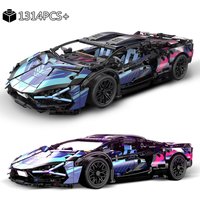 1314Pcs MOC City Technical Racing Sport Car Model Building Blocks Vehical Hypercar Racing Car Model Toys Kid Adult Boys Gift