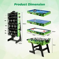 4-in-1 Multifunktions-Spieltisch, Klappbarer Tischfußball, Multifunktionaler Sporttisch für Tischfußball/Billard/Tischtennis/Hockey, Geeignet für Erwachsene und Kinder, Familienspaß
