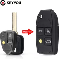 KEYYOU For Volvo XC70 XC90 V40 V50 V70 V90 C30 C70 S40 S60 S70 S80 Modified Key 4 Buttons Folding Shell Replacement Part