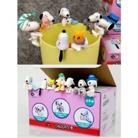 Snoppy Figure Cartoon Dog Model Spike Peppermint Patty Woodstock Blind Box Children Cup Rim Toy