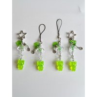 *1Pcs Resin Mobile Phone Pendant Cute Luminous Alien Cat Keychain Bag Charm Backpacks Purses Pendant Party Gift