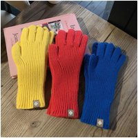 AliExpress NONE Winter Warm Gloves Cute Winter Knitted Ladies Plus Velvet Cycling Windproof Knitted Touch Screen Gloves Outdoor Solid Gloves