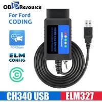 OBDResource FORSCan ELM327 USB Adapter OBD2 Scanner Code Reader Programming with HS/MS For Ford USB CH340 V1.5 PIC18F25K80 Chip