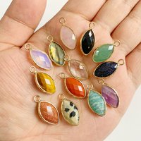 5pcs Cut Face Horse Eye Shape Natural Stone Charms Pendants Handmade DIY Necklace Bracelets Earrings Jewelry 10*18mm