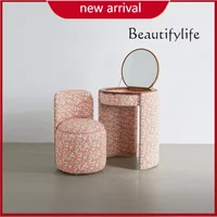 0C Moderner kleiner Stuhl, Schminktisch, Aufbewahrung, Spiegel, Stoff, Make-up, Schlafzimmer, Kommoden, Mädchen-Schubladen, Luxus-Coiffeuse de Chambre