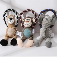 Dog Plush Toys Pet Squeaky Animal Toy Dog Bite-Resistant Clean Teeth Chew Toy Pet Supplies Interactive Toys Lion Elepant Monkey