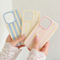 Luxury Yellow Striped Shockproof Silicone Matte Candy Color 2 in 1 Phone Case for Redmi Note 15 14 13 12 12S 11 Pro 4G 5G Cover