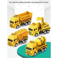 4 Pack Pull Back Cars, Friction Powered Toy Vehicles Construction Set - Dump Truck Crane for Toddlers Boys Girls Gift