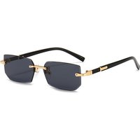 Randlose Sonnenbrille Rechteck Mode Beliebte Frauen Männer Shades Kleine Quadratische Sonnenbrille Für Weiblich Männlich Sommer Reisen Oculos
