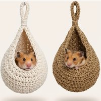 Soft Hanging Pet Hammock Handwoven Hanging Wall Vegetable Fruit Basket Organizer Container For Small Pets